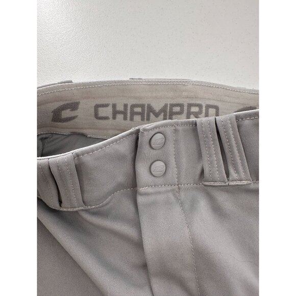 Champro Youth XL Baseball Pants Gray Elastic Hem Double Snap Closure Athletic - Picture 5 of 8